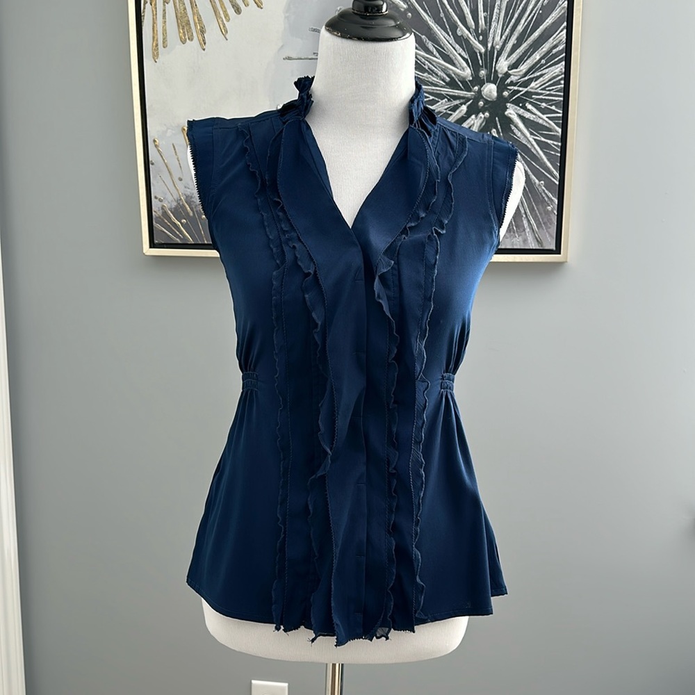 Navy sleeveless top